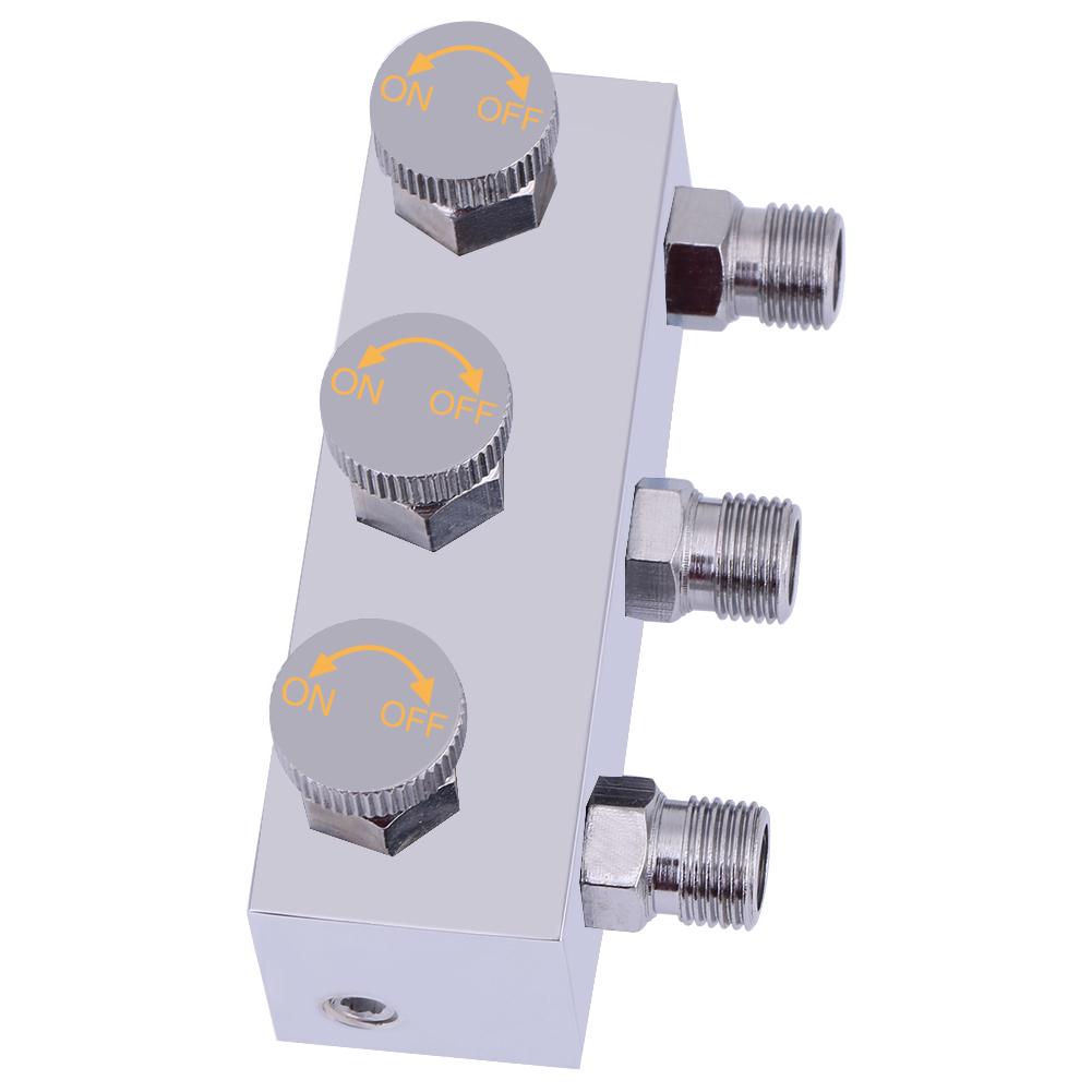 3 Way Airbrush Air Hose Splitter Adjust Air Regulation Valve Knob