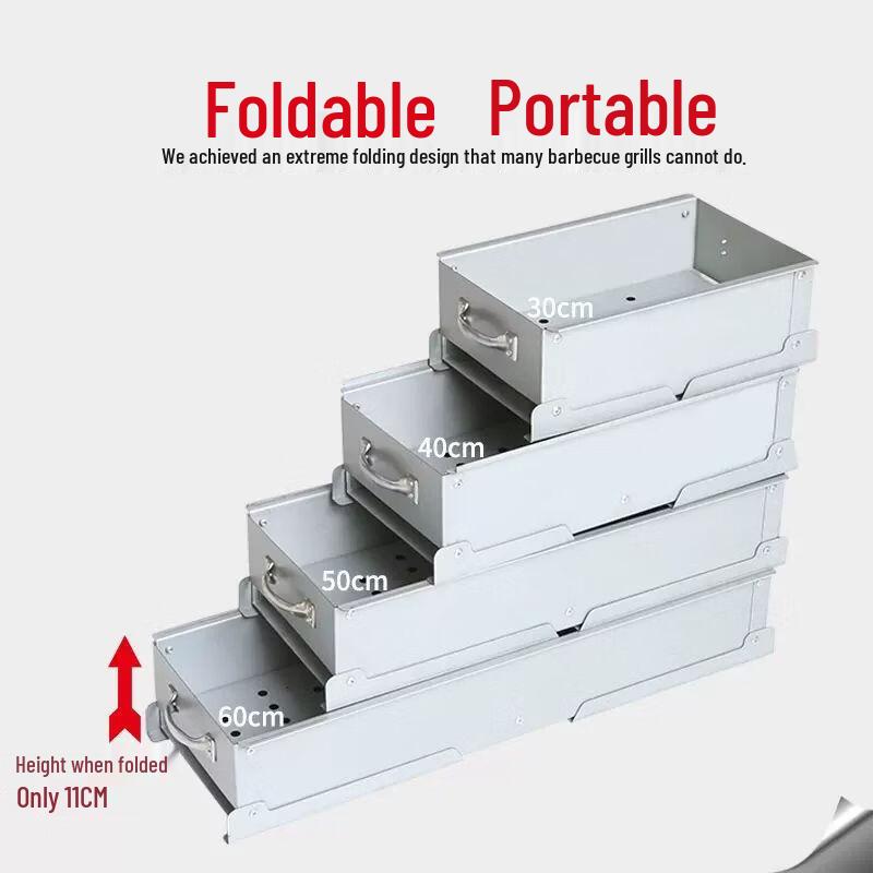 Portable Folding Charcoal BBQ Grill Set
