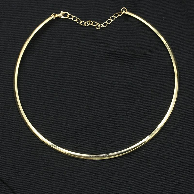 Silver Color Big Circle 304 Stainless Steel Pendant Neck Ring Necklace - Fashionable Torque Statement Jewelry Findings