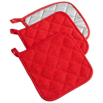 Microwave Oven Gloves Kitchen High Temperature Anti-Scalding Thick Cotton Gloves  (Set Of 2), 13x6 Inch