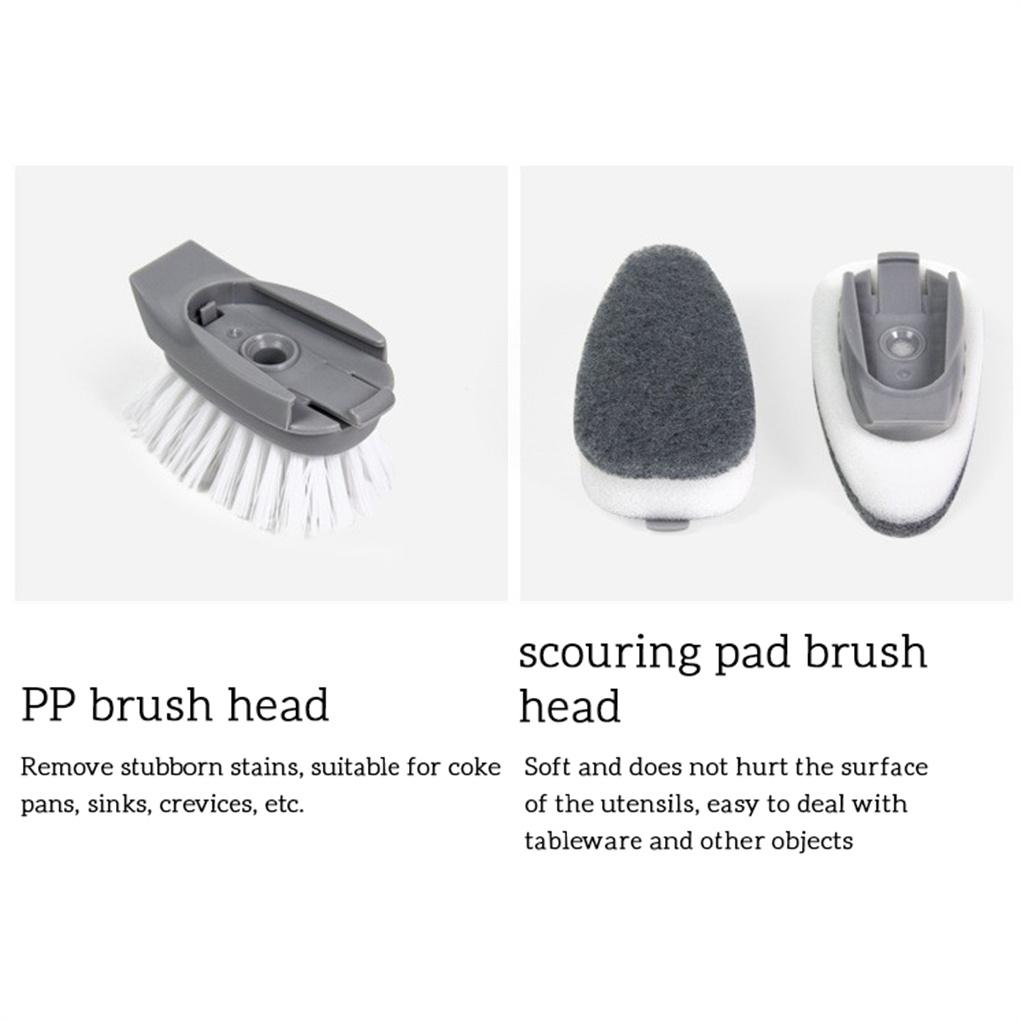 Dish Brush Cup Dishwashing Handheld Scrubber with Dispenser Kitchen Bathroom Bathtub Scrub Housekeeping Room Accessories