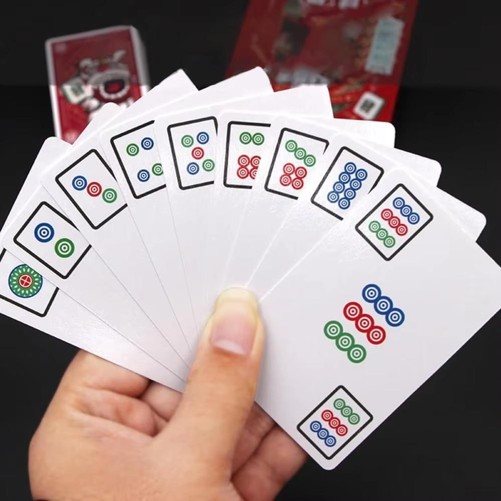 Portable Mahjong Playing Cards, Lightweight Mahjong Card Set, Suitable for Outdoor Travel, Mahjong Playing Cards Game Set - 44 Mahjong Playing Cards