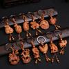 Twelves Animal Peachwood Keychain Pendant Key Ring Ornament Portable Gift