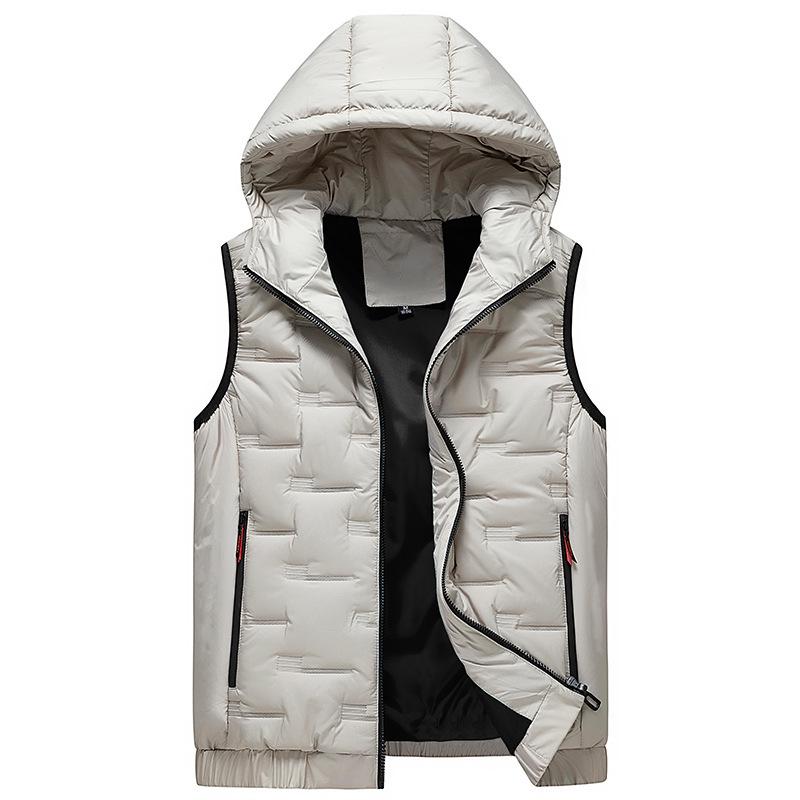 

Men s Plus Size Striped Hooded Vest - Fashionable Urban Style M