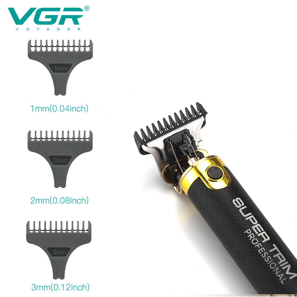 VGR 082 Hair Trimmer T-shaped Professional Hair Cutting Machine Cordless Rechargeable Bald Trimmer Men's Hair Clipper Shape Carving Safe and Hygienic