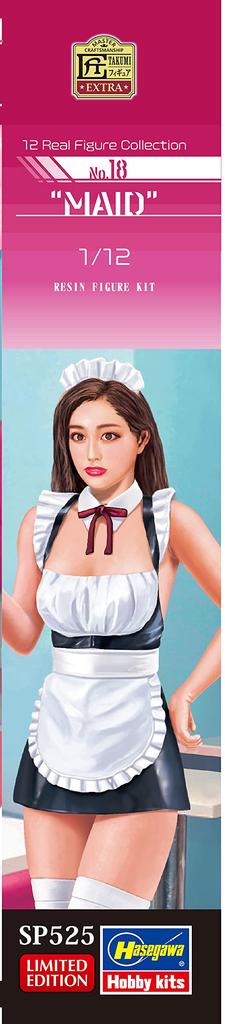 Hasegawa Real Figure Collection Maid Unpainted Resin Kit SP525 1/12 No.18
