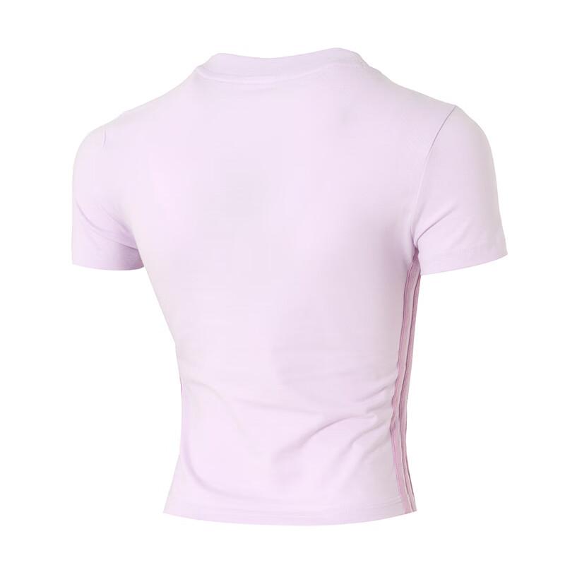 Adidas Striped Comfortable Breathable Short Sleeve T-Shirt Women Tops Purple JE1248