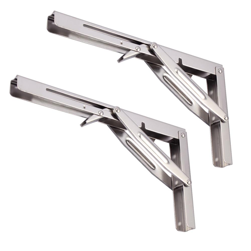 2 Pieces Folding Heavy Duty Shelf-Bracket Bench Table Folding Shelf or Bracket, Max. Load 550lbs