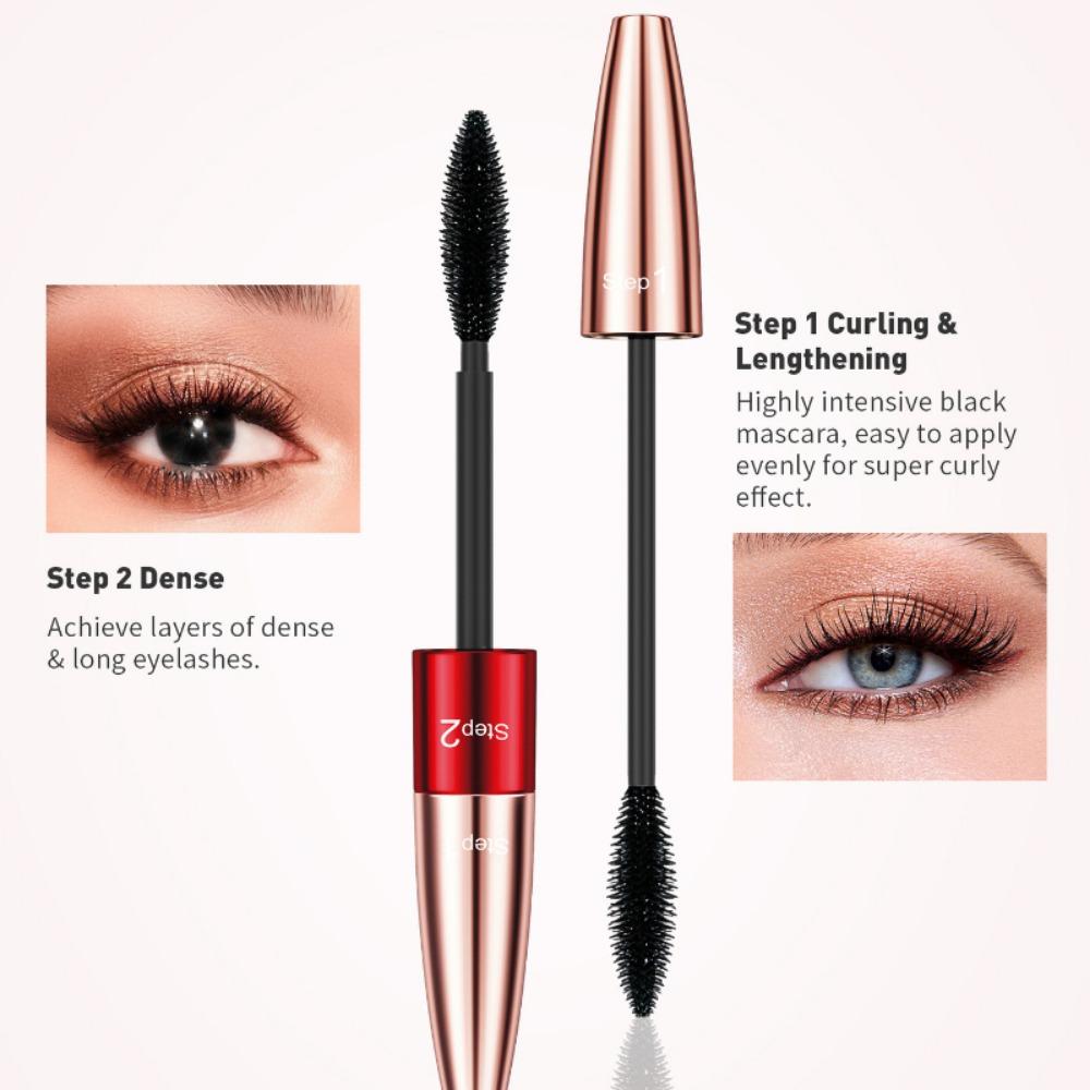 YANQINA Mascara lungo due in uno a doppio effetto, impermeabile, riccioli spessi naturali senza svenimento