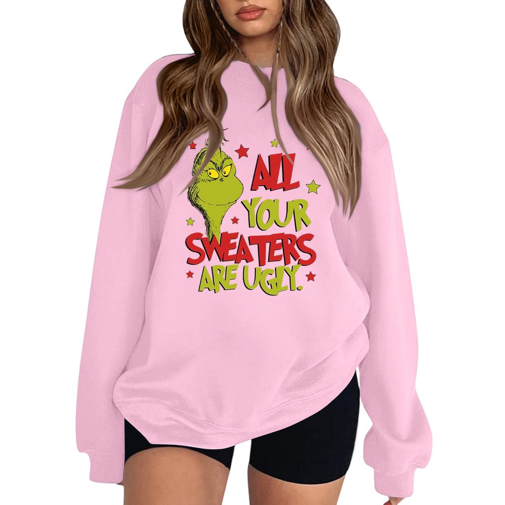 Crewneck Sweatshirt For Women Fall Graphic Sweatshirts Vacation Long Sleeve Drop Shoulder Pullover