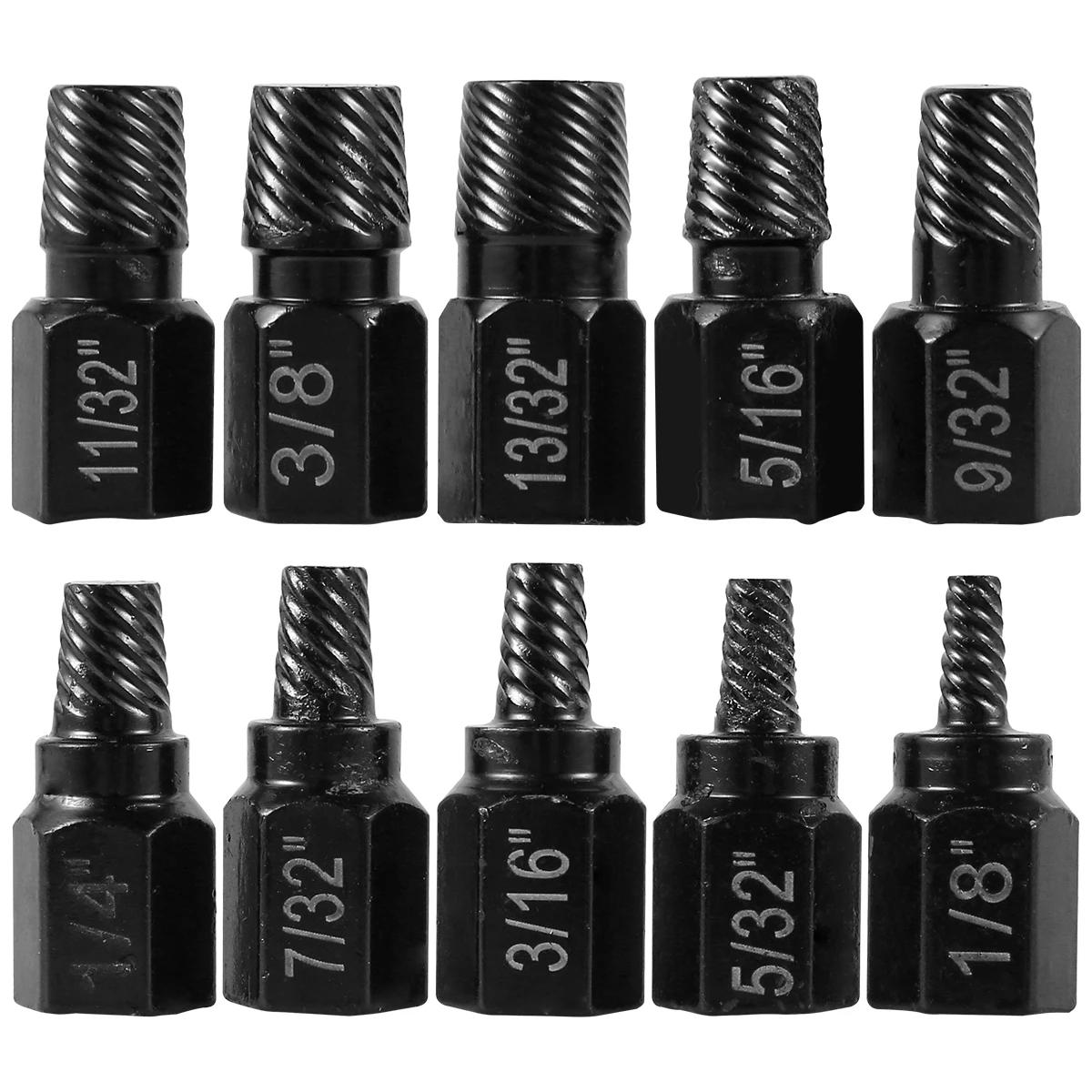 

10Pcs Screw and Bolt Extractor Drill Bit Set Alloy Steel Multi-Spline Damaged Screw Extractor Bolt Stud Broken Remover Tools
