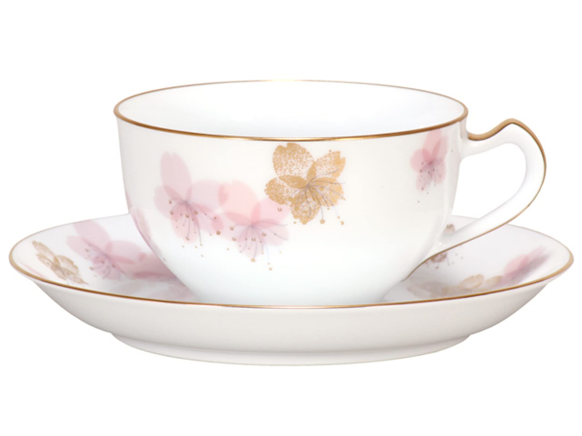 

Okura Pottery Art, Cherry Blossom Series, 3rd Edition Hatsumiyozakura Cup & Saucer, Coffee/Tea, Approx. 235cc, Made in Japan, 1c/a682-3
