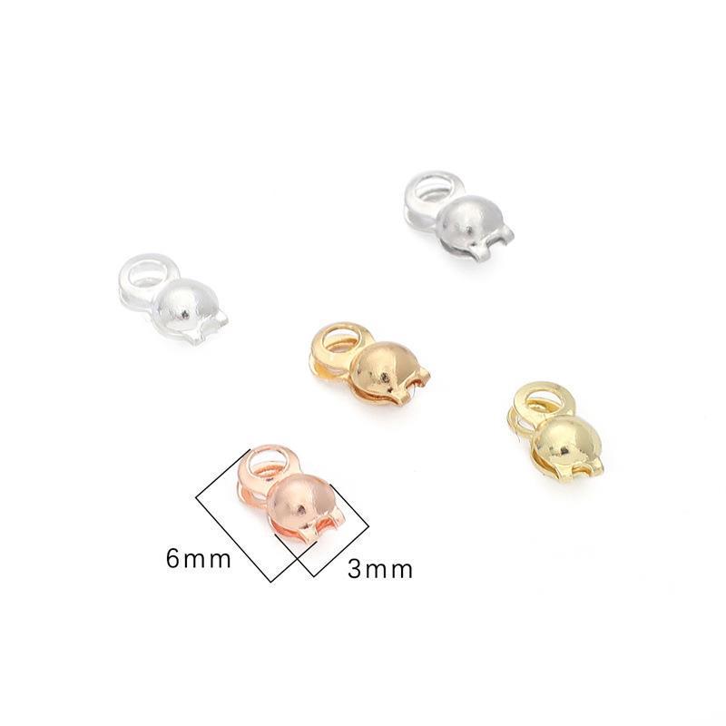 14K Gold Filled Double-Sided Snap Clasp Beaded Chain Accessory for DIY Jewelry