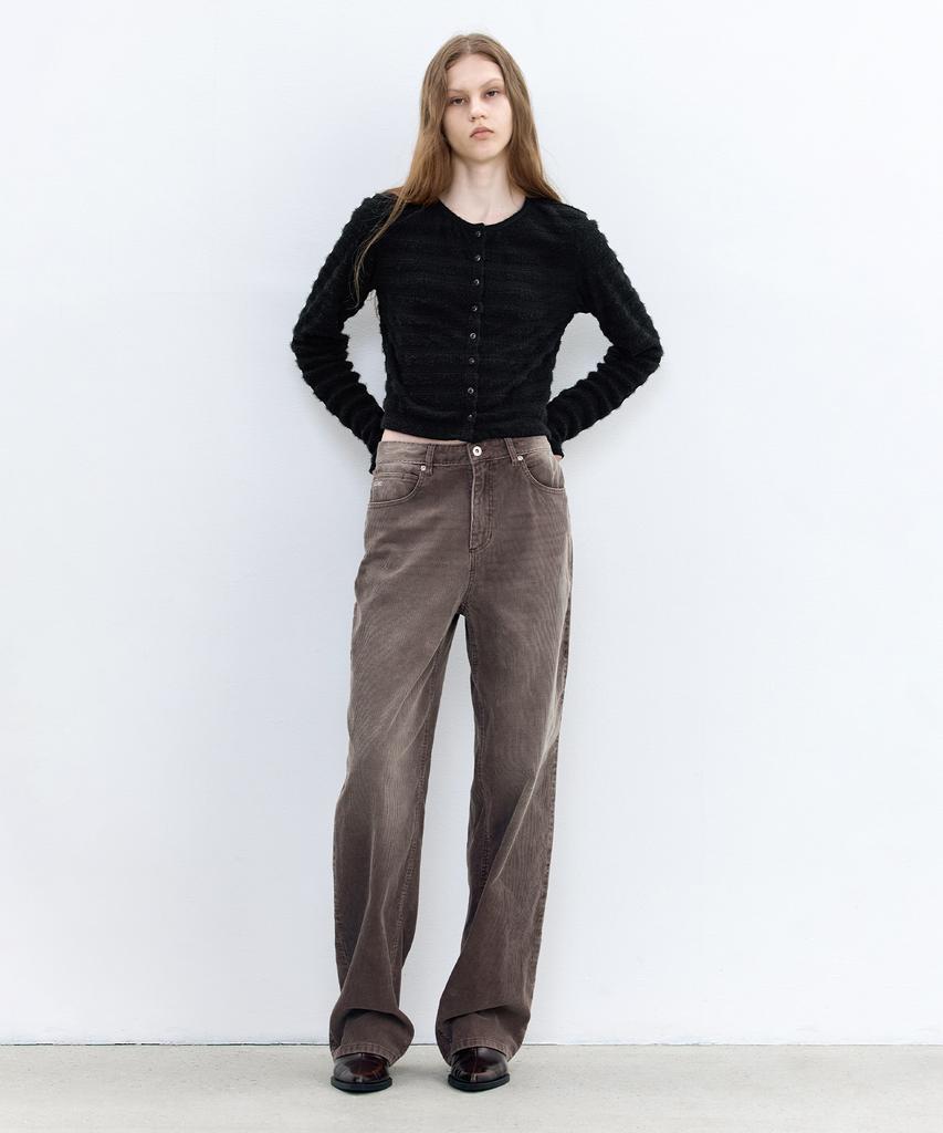 INSILENCE WOMEN Washed Corduroy Pants Brown