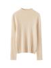 Women's 100% Pure Cashmere Striped Lurex Sweater - Half-High Neck, Long Sleeve Knitwear for Autumn and Winter