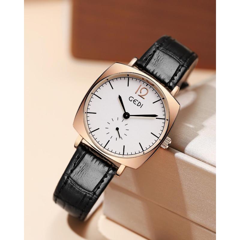 Men's Watch Simple Two Needle Two dial Couple Watches Retro Waterproof High-end Leather Strap Women Fashion Quartz Wristwatches