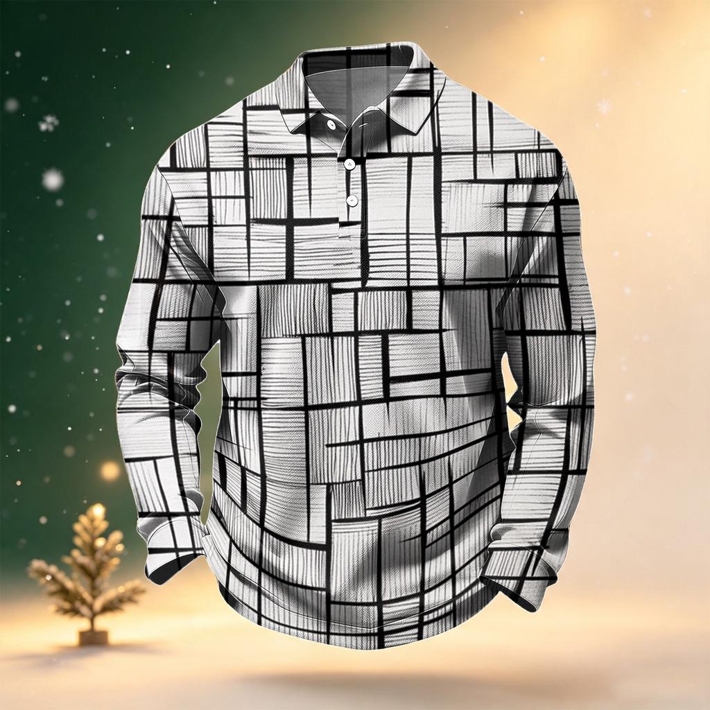 Men's Long Sleeve Quick Dry Golf Shirt with Breathable Mesh for Casual Outdoor Sports