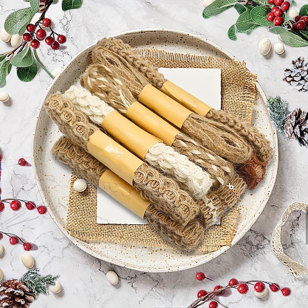 9 Rollen Jutebänder Spitzen-Bastelband für Basteln, Einwicken von Geschenken, Party, Feiertag und rustikale Hochzeitsdekorationen, Jede Rolle ist ca. 2 Meter