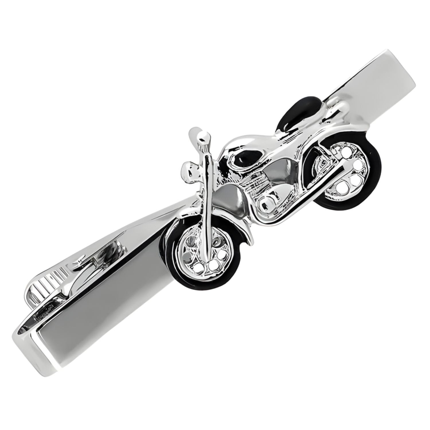 Silver Motorcycle Tie ClipTie Bar Tie Pin n02631