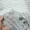 Korean Earthy Blue Floral Pleated Chiffon Fabric for Dress, Top, and Skirt