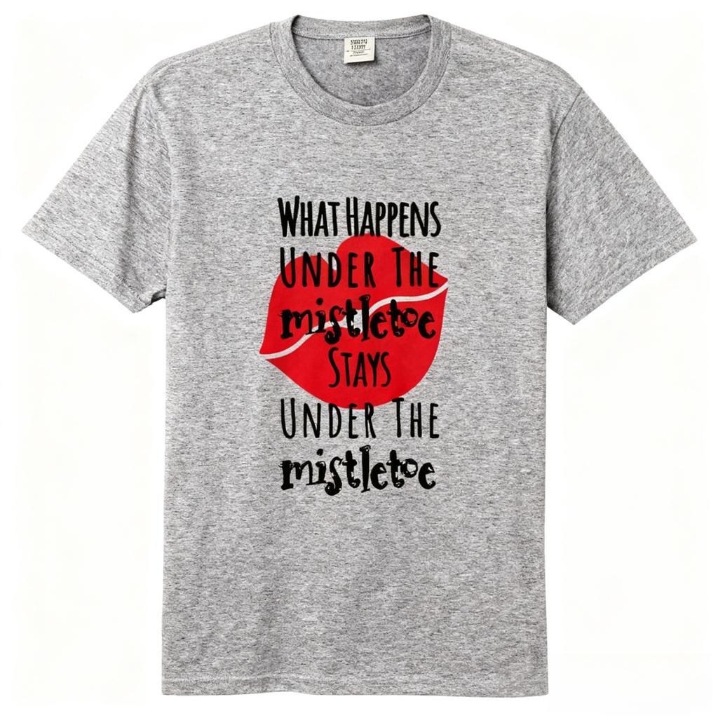 Under The Mistletoe Rules - Christmas Fun Holiday Kiss Comfort 100% Cotton Adult Heavyweight Unisex Fashion Casual Loose T-Shirt