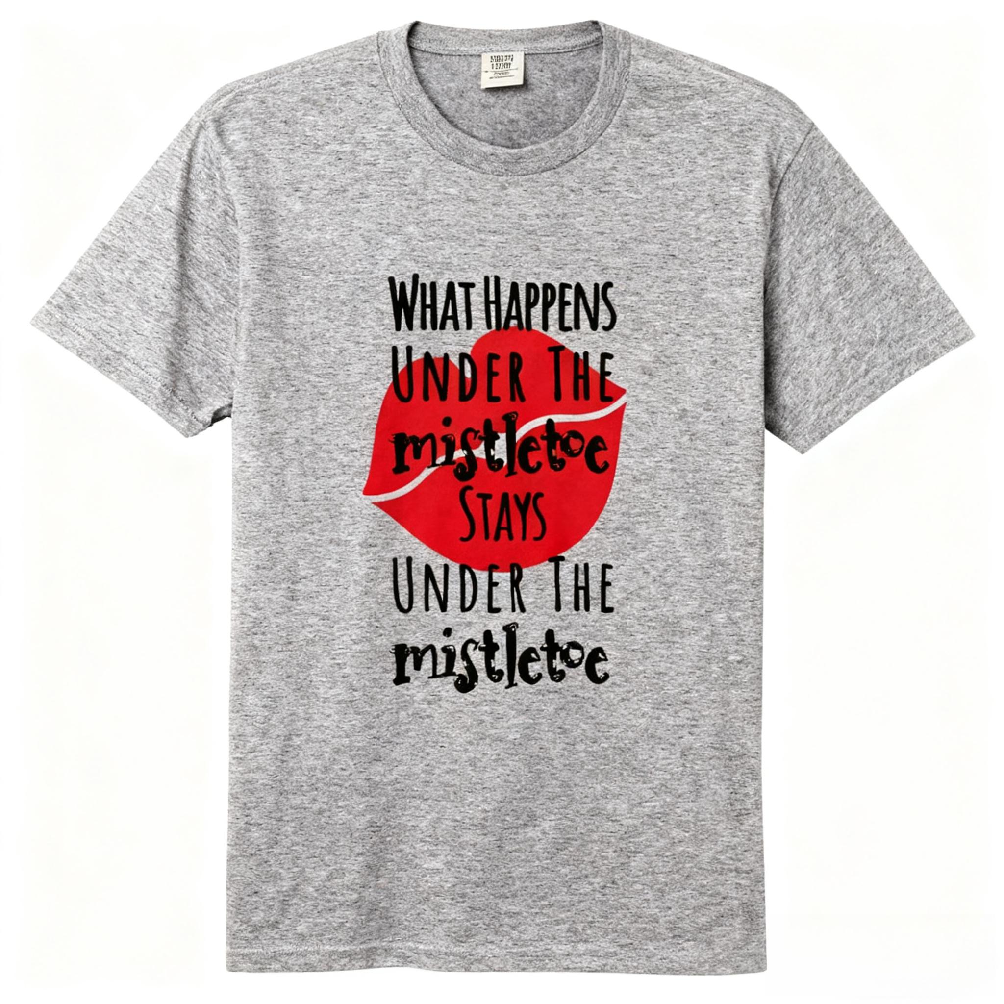 

Under The Mistletoe Rules - Christmas Fun Holiday Kiss Comfort 100% Cotton Adult Heavyweight Unisex Fashion Casual Loose T-Shirt S