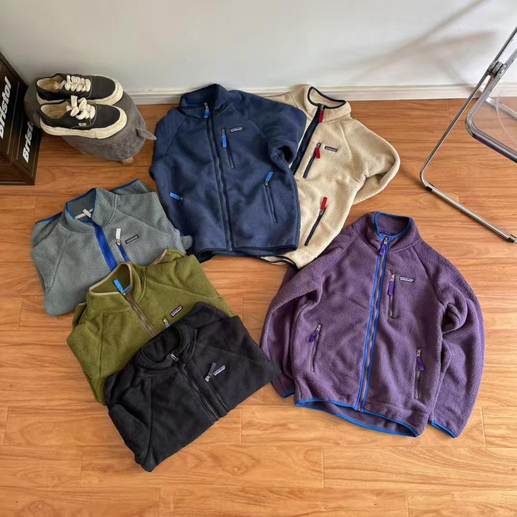 Męski Wysokiej Jakości BATA Retro Polar Wełna Jagnięca Ciepły Stój na Zamku Kardigan Kurtka