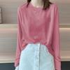 Women's Long Sleeve T-Shirt Crew Neck Thin Breathable Sun Protection Casual Loose Solid Color Top