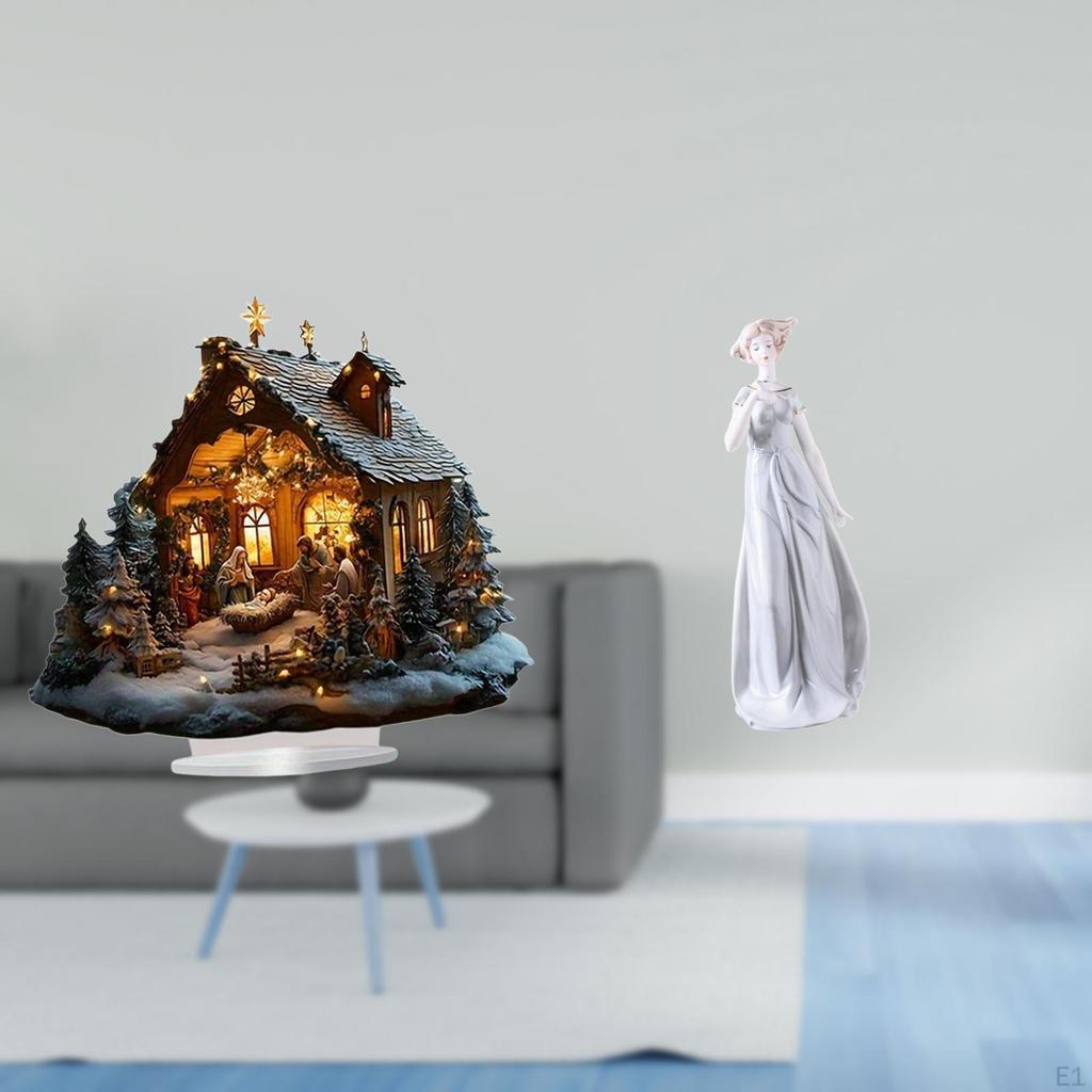 Nativity Scene Sculpture Acrylic Ornament Desktop Figurine Desk Girl Statue Modern Nordic with