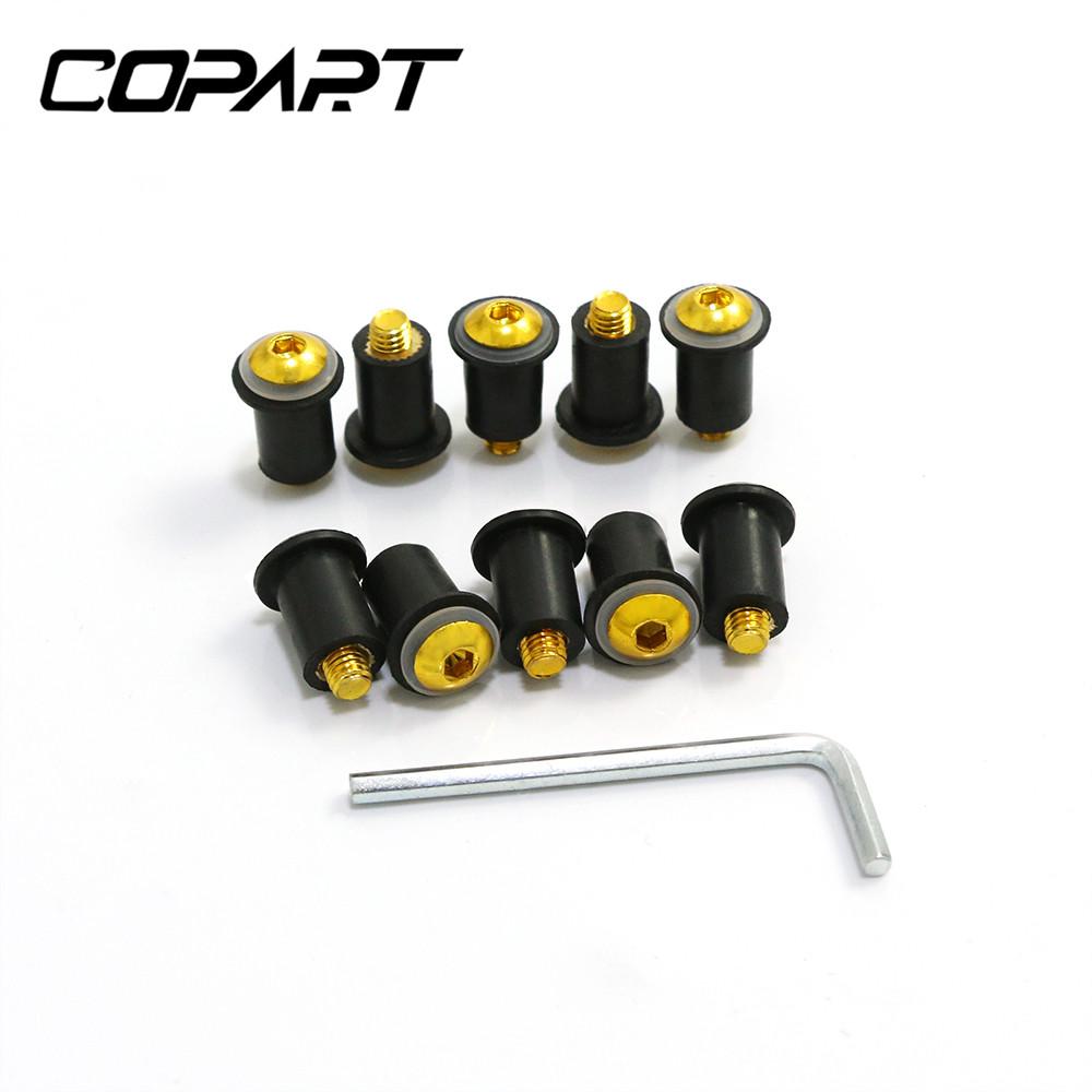 10Pcs M5X15mm Windshield Windscreen Bolts Fairing Screw Nut Fastener For Suzuki GSXR GSX-R600 750 1000 HONDA BMW KAWASAKI SUZUKI