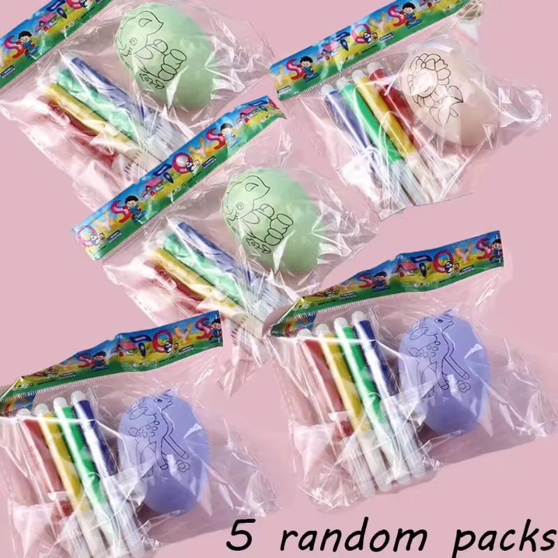 5 Set Easter Eggs DIY Hand-Painted Eggs Egg And Pen Combination Set Egg Decoration Props Christmas Eggs Party Supplies Set Gifts