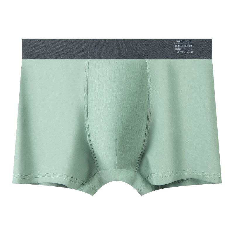 Men's Cotton Underwear Solid Color Breathable Four Corner Pants Mid Waist Men's Flat Corner Pants