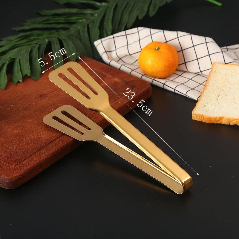 Edelstahl Gold Lebensmittelzange Hitzebeständig Rutschfest Mehrere Stile Für Küche Backen Servieren Grillen Abendessen