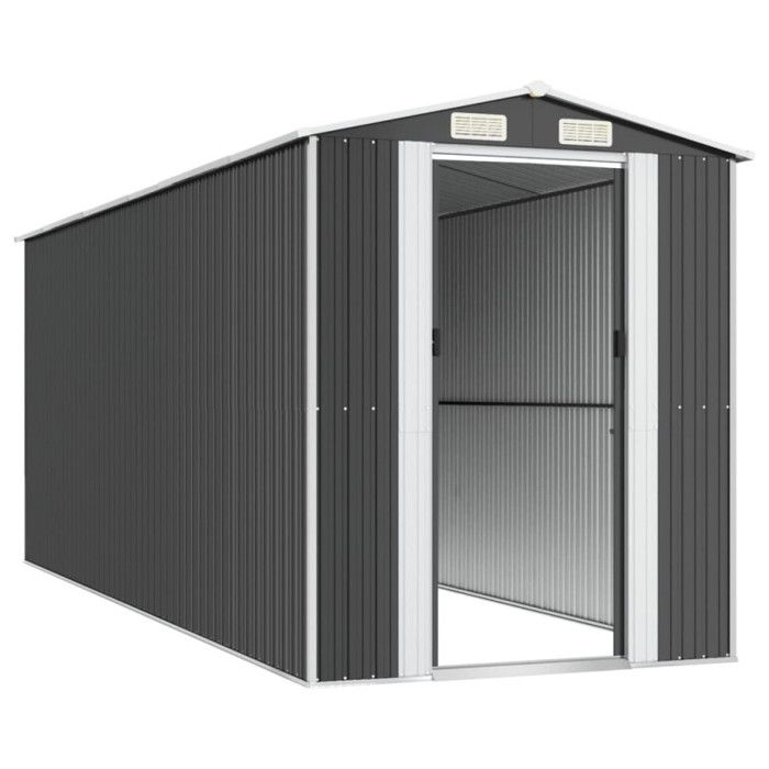 3147453 vidaXL Garden Shed Anthracite 192x523x223 Cm Galvanized Steel