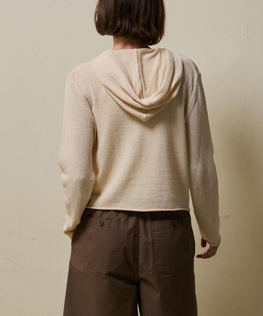 SHINE ON YOU Airy Linen Blend Slim Hoodie Knit_Soft Beige