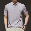 Mulberry Silk Short-Sleeved T-Shirt Men'S Lapel Solid Color Medium Loose Silk Polo Shirt On Clothes