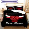 3pcs Custom Name Chicago Bulls Bedding Set Duvet Cover Closure Includes 1 Duvet Cover & 2 Pillowcases, Soft and Comfortable for All Seasons.