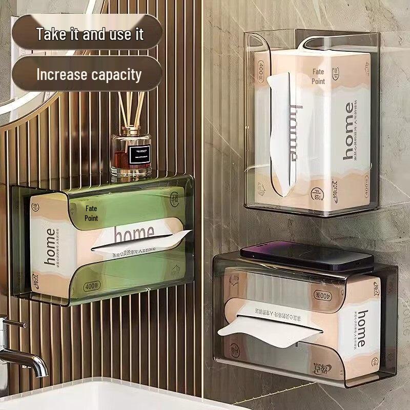 LIEI Bathroom Tissue Box with Storage Shelf