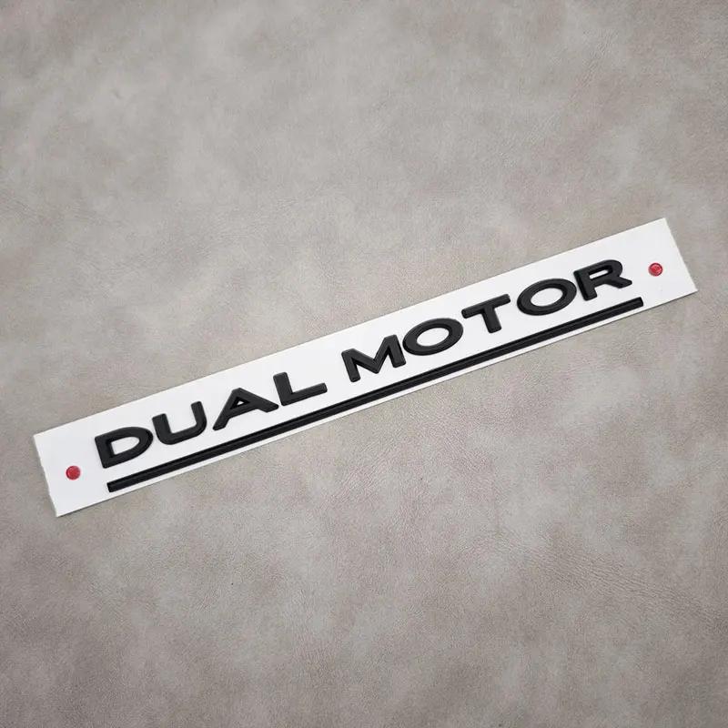 3D Letter Dual Motor Underlined Emblem Badge Car Rear Trunk Decal Sticker for Tesla Model 3 X Y S Decorative Auto Accessories