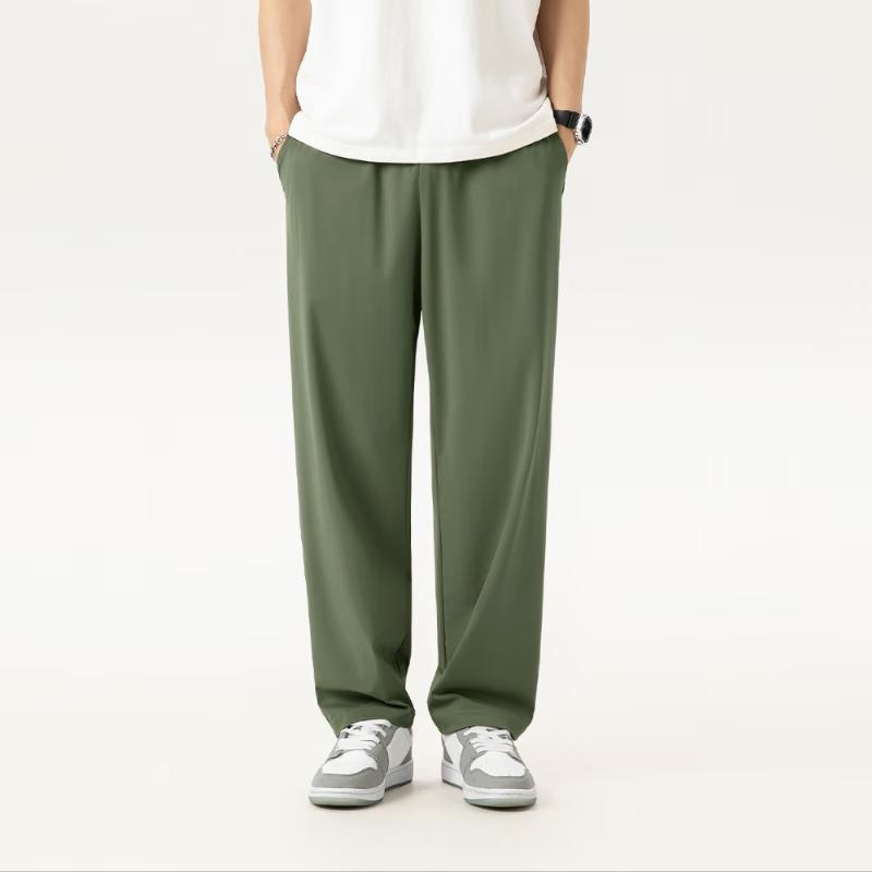 MINISO Men's Ice Silk Straight-Leg Cropped Casual Pants