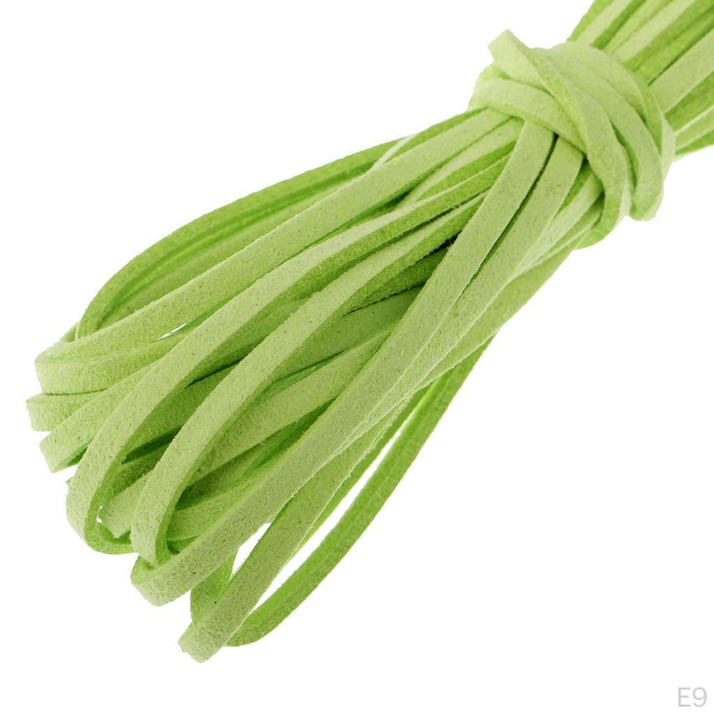 2 Pcs 2mm Flat Leather Beads Thread Suede Cord String for DIY Jewelry Crafts