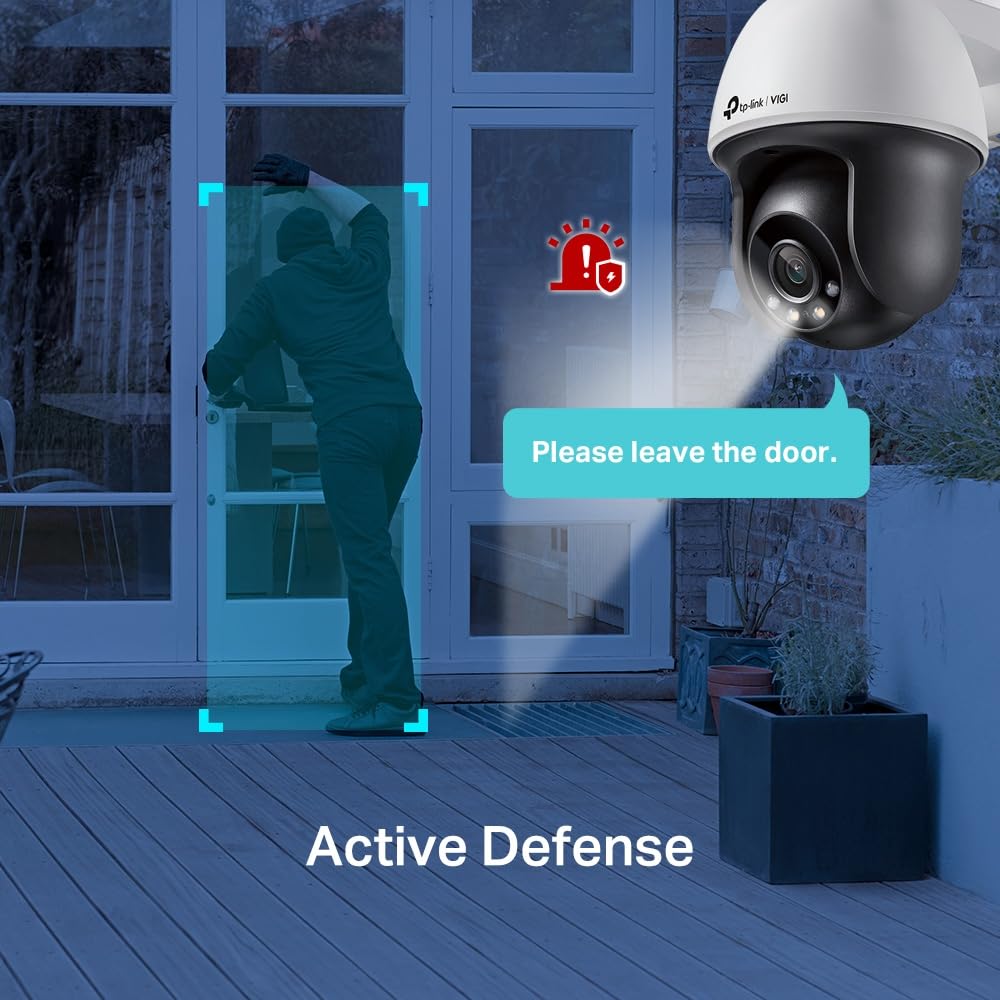 ONVIF VIGI 4 МП Уличная Полноцветная Сетевая Камера Камера Безопасности VIGI TP-Link Панорамно-Наклонная C540(4мм)