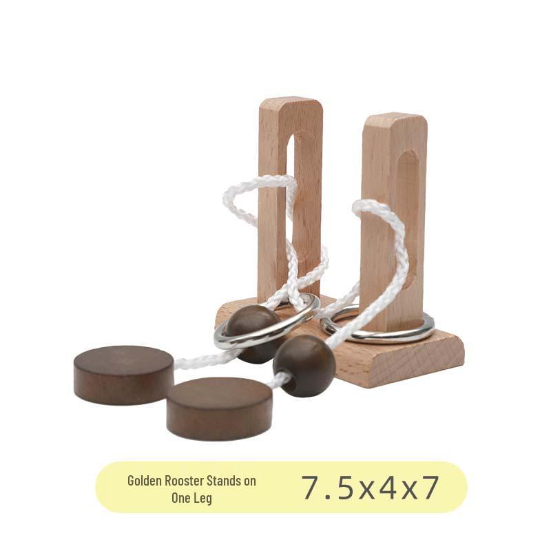 Classic Wooden Magic Ring Escape Puzzle Toy – Brain Teaser & Intelligence Game