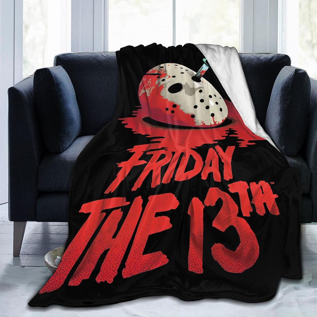 Friday Jason Voorhees 13th Flannel Throw Fashion Blanket Horror Scary Halloween Bedding Throws Knitted Fashion Blanket Travel Thin Breathabl