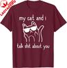 Coole Sonnenbrille Katzenliebhaber Meine Katzen und ich reden schlecht über dich T-Shirt Lustig Baumwolle Lässig Grafik-T-Shirts Vintage Kleidung Oberteile