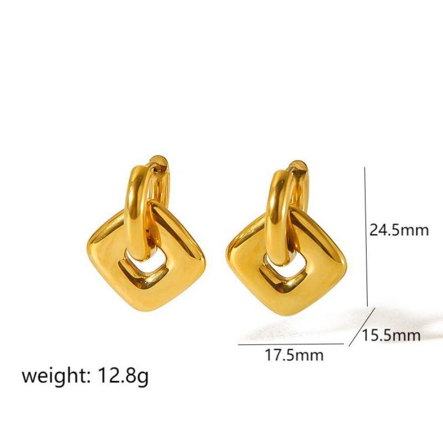 Fashion Gold Plated Heart Star Moon Earrings With Waterproof Stainless Steel For Women