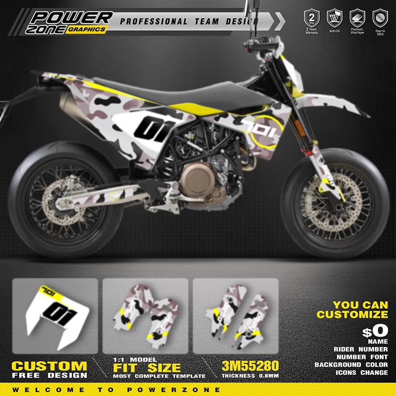PowerZone Custom Team Graphics Decals Stickers Kits For Husqvarna Decal 15-20 701 SUPERMOTO ENDURO 2015-2017 2018 2019 2020