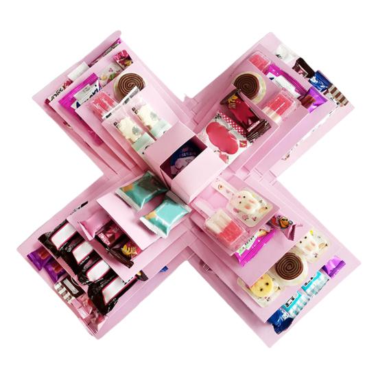 Explosion Gift Box 5-Layer Snack Explosion Box DIY Scrapbooking Box for Anniversary Birthday Valentine's Day Wedding Gift
