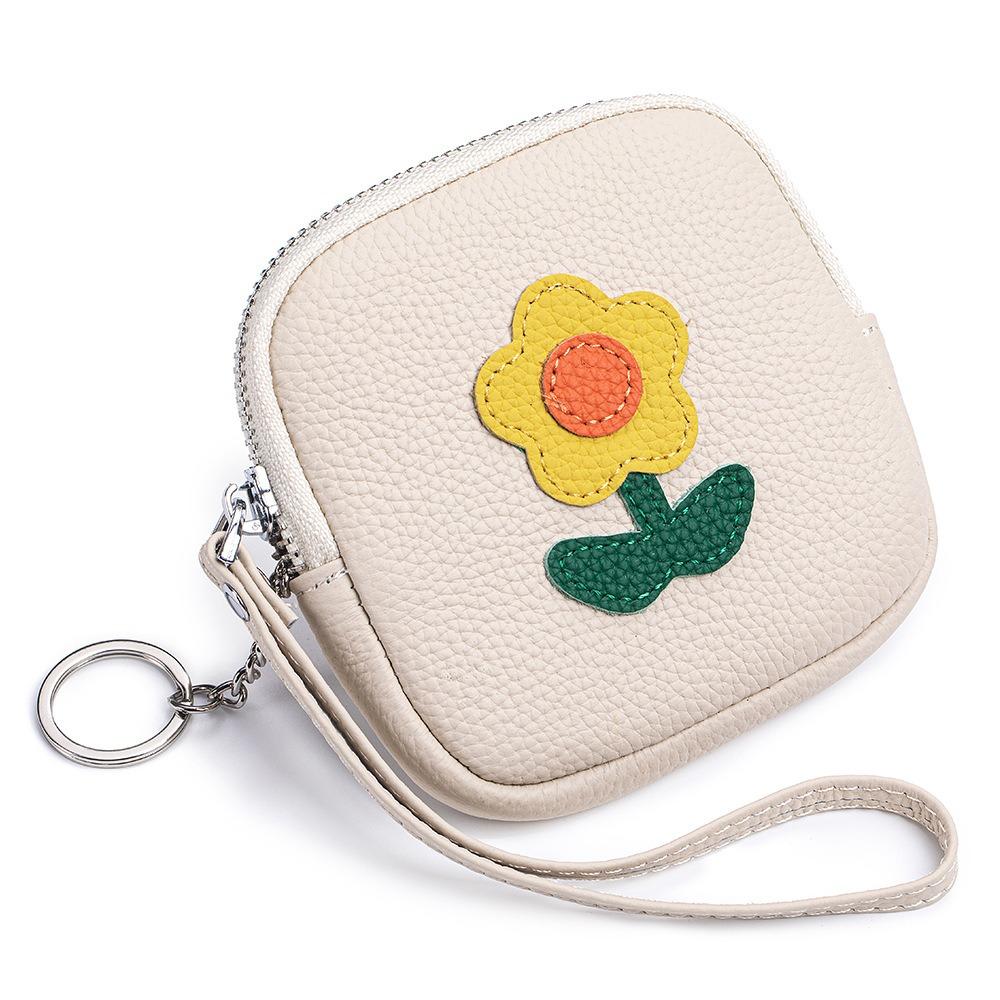 

Lovely Mini Lipstick Bag Multifunctional Earphone Storage Bag Small Flower Wallet For Mom белый