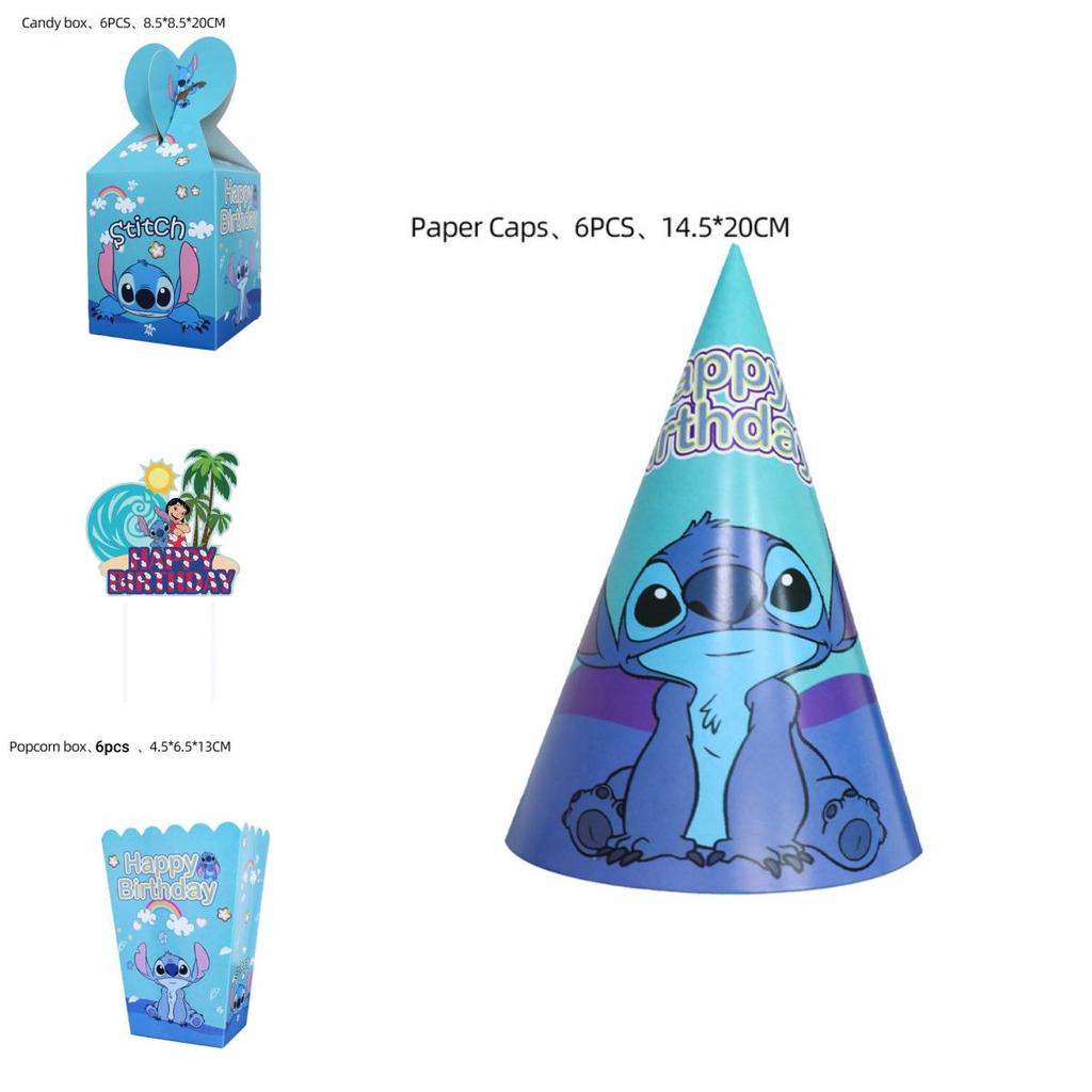 Cartoon Stitch Party-Set Pappteller Servietten Und Dekorationen
